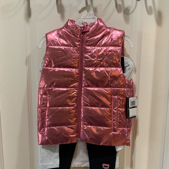 NWT DKNY 3pc hoodie jacket GIRL size 18M pink